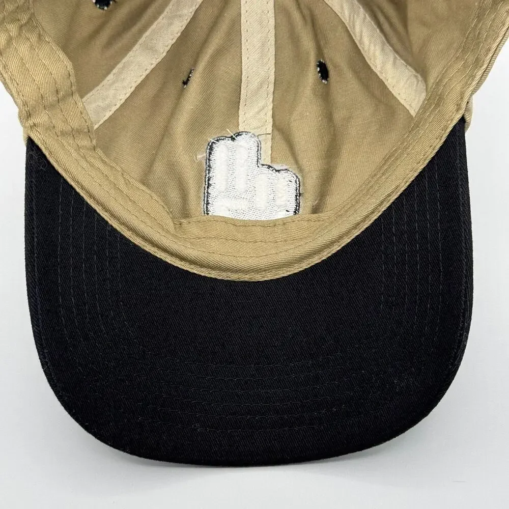 Jeep Wave Twill Embroidered Hat Cap Adjustable Strap Back Khaki Black